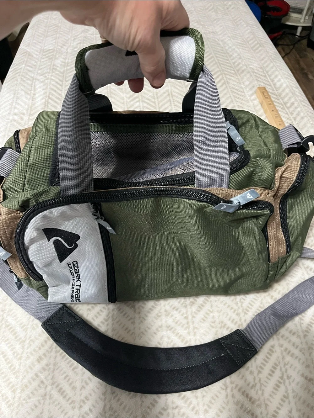 Ozark Trail Olive Green, Gray and Black Men’s Duffel Bag